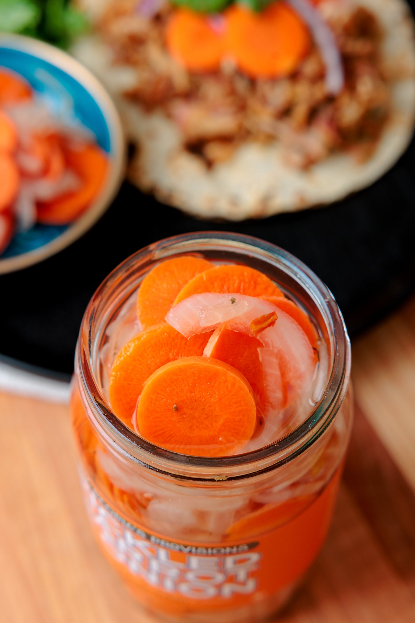 Pickled Carrot & Onion 16oz Jar - Taqueria-style Pickled Carrot Chips and Sliced Red Onions