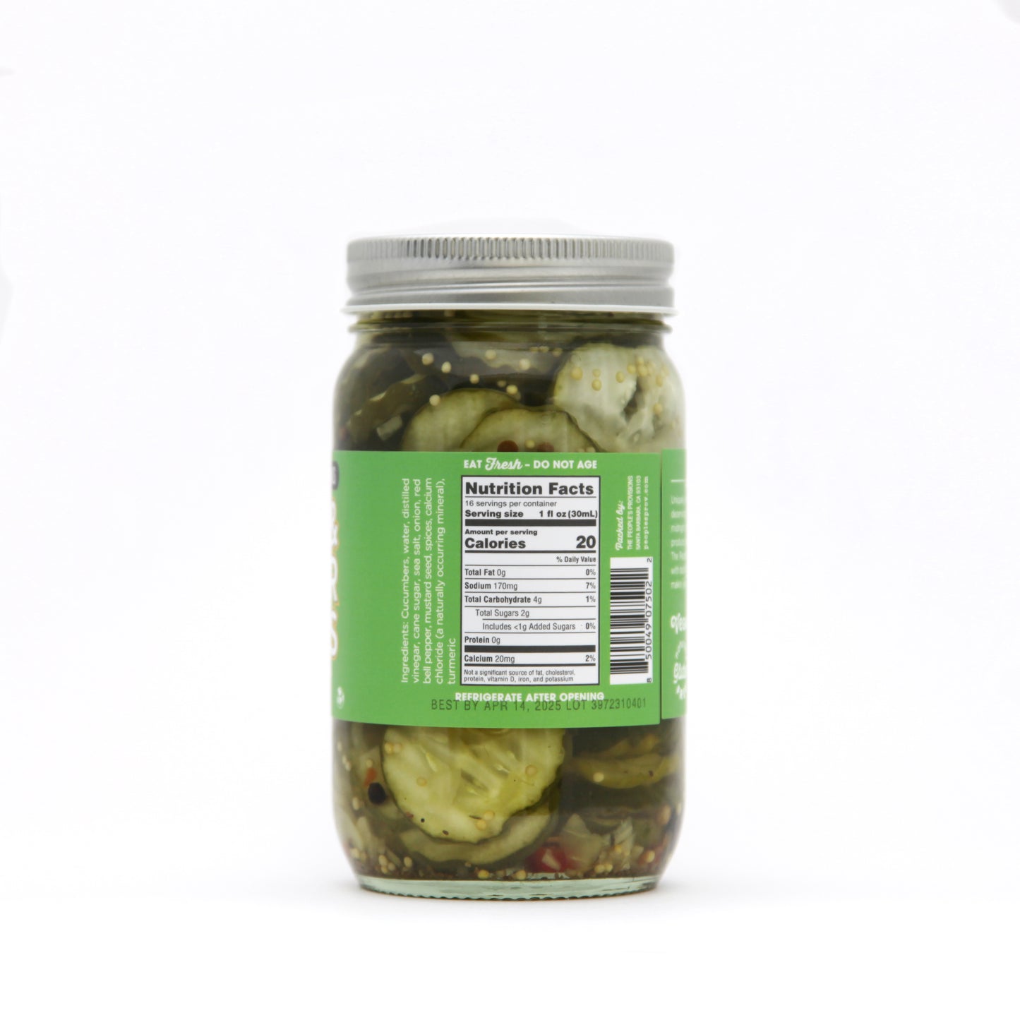 Bread & Butter Pickles 16oz Jar - Sweet ripple cut pickle chips