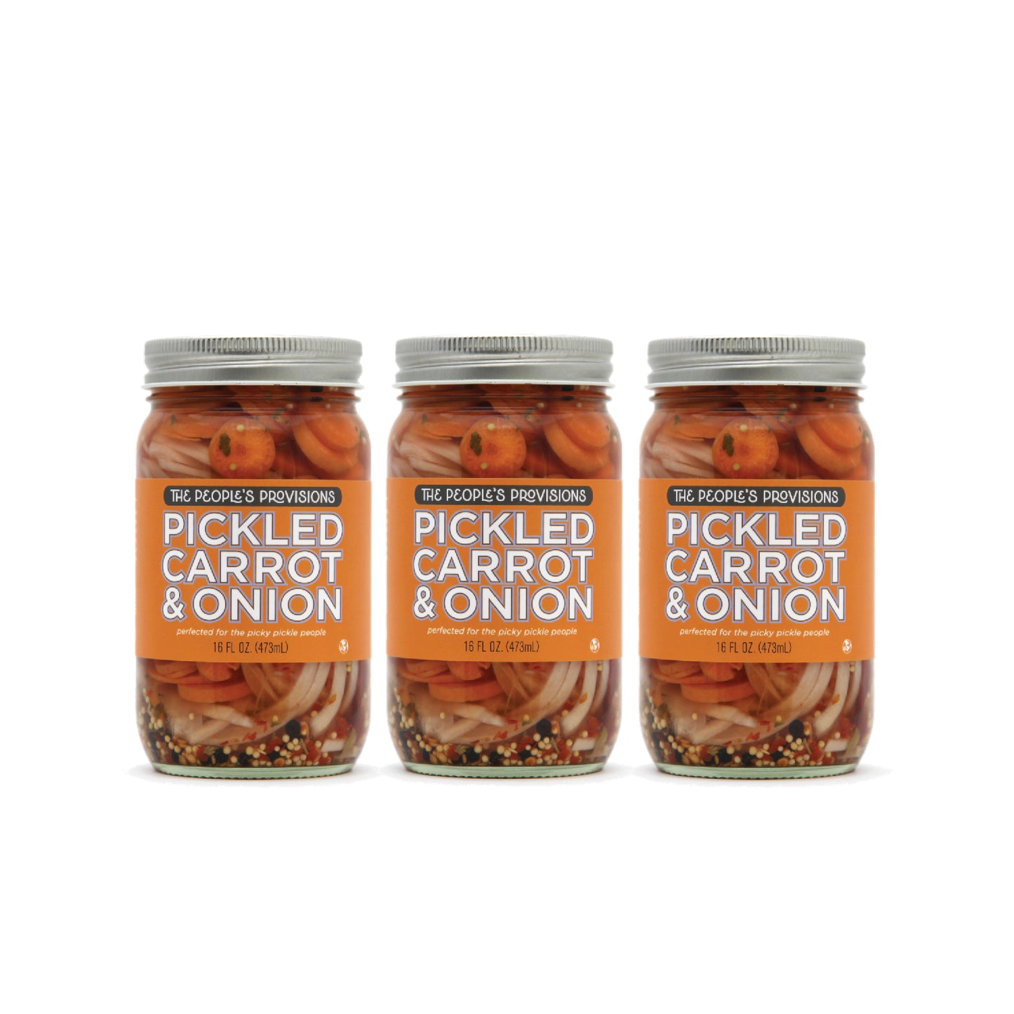 Pickled Carrot & Onion 16oz Jar - Taqueria-style Pickled Carrot Chips and Sliced Red Onions