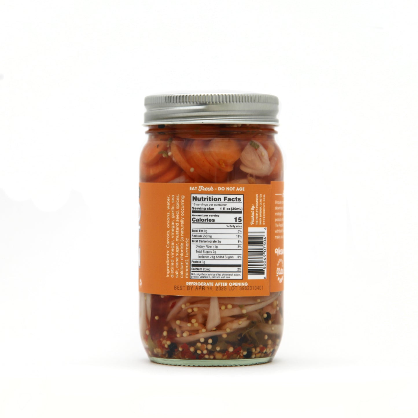 Pickled Carrot & Onion 16oz Jar - Taqueria-style Pickled Carrot Chips and Sliced Red Onions