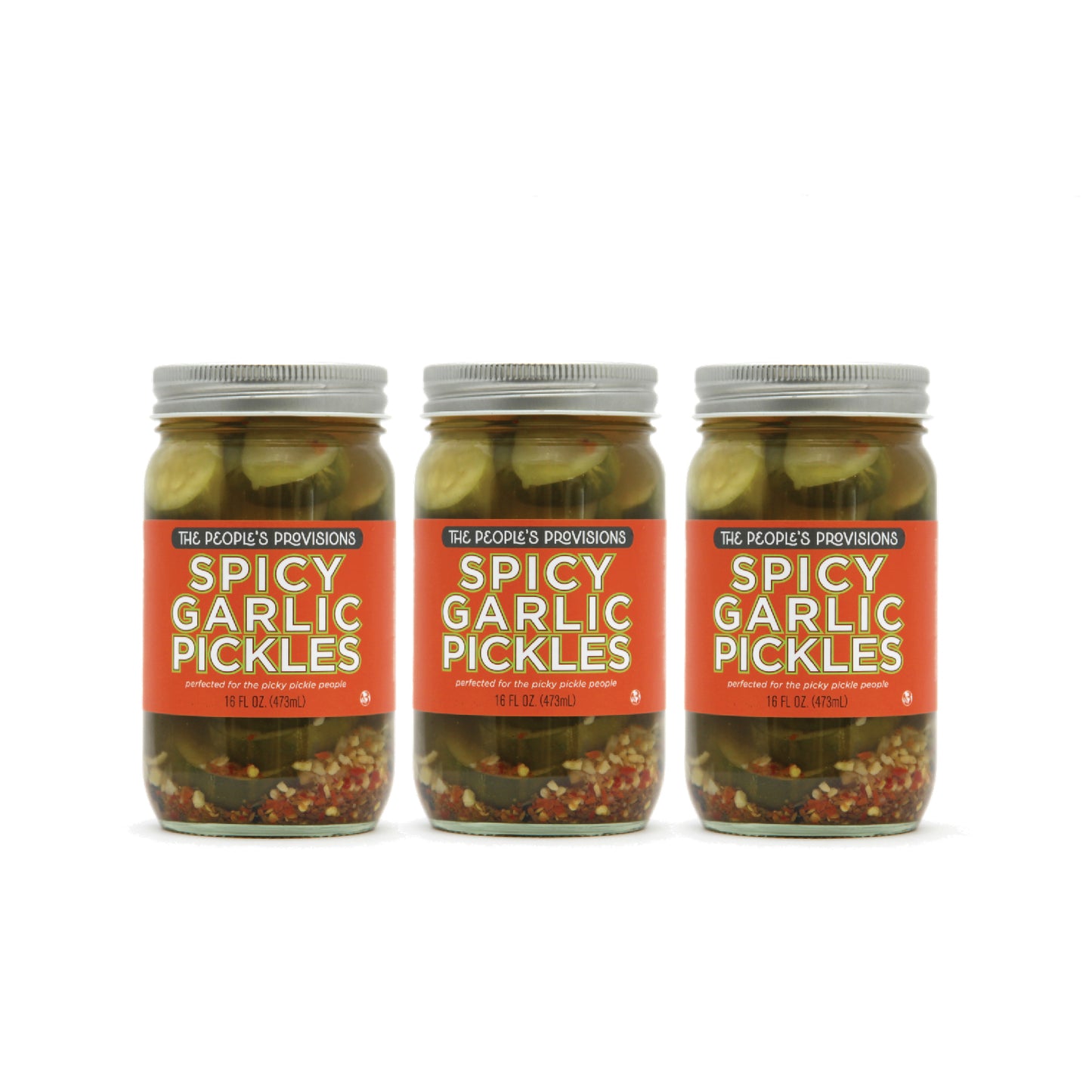 Spicy Garlic Pickles 16oz Jar - Extra Thick Cut Spicy Pickle Chips